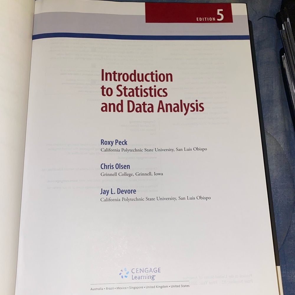 Intro Statistics/Data analysis 5th edition Book - Picture 5 of 5